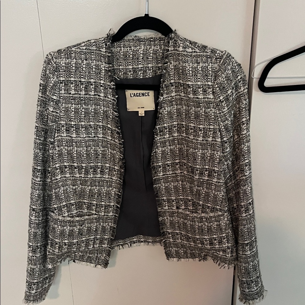 L'AGENCE Monochrome Tweed Jacket - Picture 2 of 3